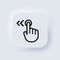 Hand cursor swipe left icon. Elements for mobile concepts and web apps. Neumorphic UI UX white user interface web button.
