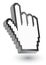 Hand cursor symbol 3d,pixels,