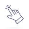 Hand cursor vector icon, clicking pointer. Clicking finger concept for subscribe, send or other button. Online cursor