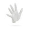 Hand of death ghost, devil hand, demon skin, halloween theme, white background, stop gesture