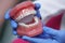 In hand on dentist orthodontics braces