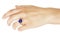 Hand with Designer Ring of Tanzanite, Diamonds and Gold