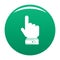 Hand direction icon vector green