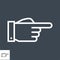 Hand Direction Thin Line Vector Icon