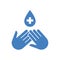 Hand Disinfection Blue vector Icon