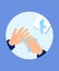 Hand disinfection importance icon in vector.