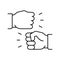 hand dispute line icon vector illustration