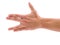 Hand divided two fingers on each side on a white isolated background