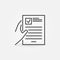 Hand with Document vector concept icon in thin line style