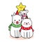 Hand draw cartoon cute Merry Christmas, Deer and polar bear and mouse look like tree christmas vector.