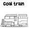 Hand draw of coal train transport