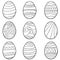 Hand draw easter egg doodle set