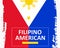 Hand draw Filipino American heritage flag in vector