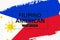 Hand draw Filipino American heritage flag vector
