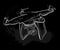 Hand draw illustration aerial vehicle quadrocopter. Air drone hovering. Drone sketch