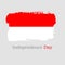 Hand draw isolated Indonesia flag