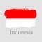 Hand draw isolated Indonesia flag