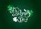 Hand draw lettering set composition of Happy St. Patrick`s Day on white background
