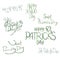 Hand draw lettering set composition of Happy St. Patrick`s Day on white background