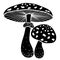 Hand draw mushroom fly agaric. Black vector illustration.