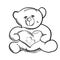 Hand draw simple sketch teddy bear