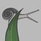 Hand draw snail on blade of gras eps10