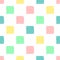 Hand Draw Squares Pattern Kids Blue, Pink, Mint, Yellow. Vector Endless Background pencil Texture of squares