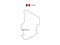 Hand draw thin black line vector of Chad Map with capital city N\\\'Djamena