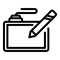 Hand draw tool icon outline vector. Stylus pad