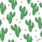 Hand draw vector cactus seamless pattern on isolated white background. Ð¡ontinuous line drawing