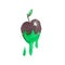 Hand draw watercolor Halloween poison apple
