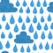 Hand draw the weather cloud. Scribble style vector seamless pattern.