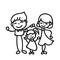 Hand drawing abstract cartoon happy people family happiness concept