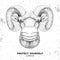 Hand drawing Animal ram or mouflon wearing face medical mask. Covid-19 protection methods. Coronavirus Quarantine Warning.