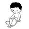 Hand drawing of boy wearing pant -Vector Illustration