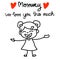 Hand drawing cartoon character concept happy mothers day