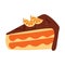 hand drawing cartoon orange cake with chocolate