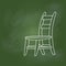 Hand drawing Chair Cartoon on Green board -Vector illustration