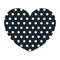 Hand drawing dark blue heart shape decorative with dots