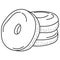 Hand drawing donuts; black and white vector illustration.