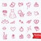 Hand drawing doodle icon set,