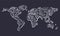 Hand drawing doodle world map. Vintage earth vector sketch.