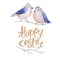 Hand drawing easter watercolor flying cartoon bird with leaves,