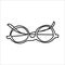 Hand drawing glasses for sight. line art, minimal picture. For greeting cards,children coloring book and seasonal design. Stock