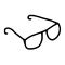 Hand drawing glasses for sight. Simple logo, minimal picture. For greeting cards,children coloring book and seasonal