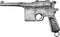 Hand drawing Mauser pistol of 1908 year