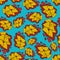 Hand drawing nachos doodle seamless pattern