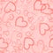 Hand drawing Pink mini Hearts seamless pattern.