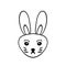 Hand drawing Rabbit head, animal cartoon