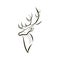 Hand drawing silhouette of a graceful deer head